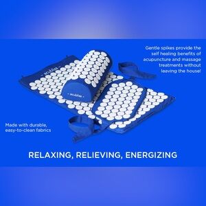 Acubliss Mat Pillow and Strap Set w/carrying tote Blue NEW